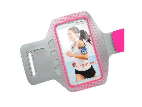 obrazok z galerie Športové puzdro na rameno Samsung Galaxy S5 G900, sivé/ružové