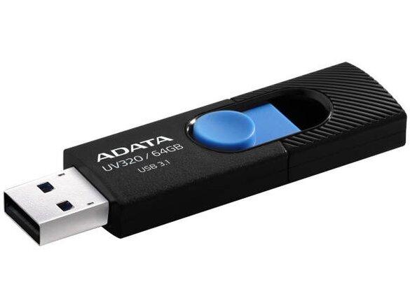 obrazok z galerie 64 GB . USB kľúč . ADATA DashDrive™ Value UV320 USB 3.1, Black/Blue AUV320-64G-RBKBL