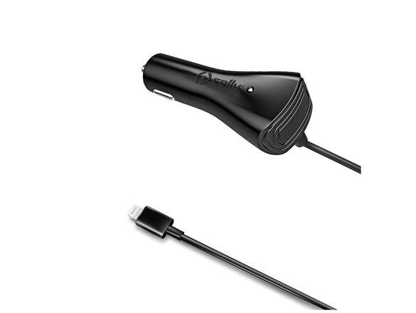 obrazok z galerie Autonabíjačka CELLY pre prístroje Apple s Lightning konektorom, 2,1 A, čierna, rozbalené