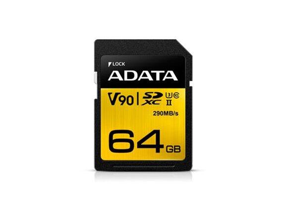obrazok z galerie 64 GB . SDXC/SDHC Premier ONE UHS-II karta ADATA class 10 Ultra High Speed