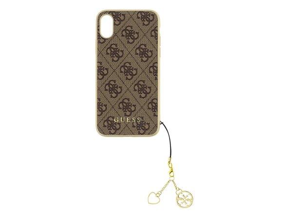 obrazok z galerie GUHCPXGF4GBR Guess Charms Hard Case 4G Brown pro iPhone X