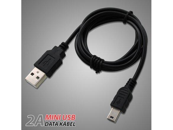 obrazok z galerie Nabíjací kábel mini USB/USB, 2A, čierny, 1m