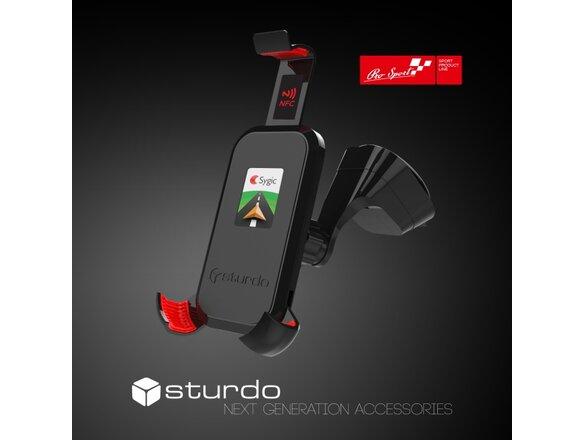 obrazok z galerie NFC Stojan do auta Sturdo Pro Sport, čierny + Sygic (pre Android)