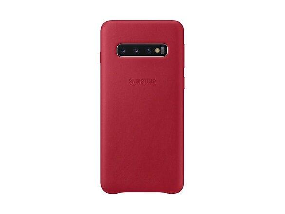 obrazok z galerie EF-VG973LRE Samsung Leather Cover Red pro G973 Galaxy S10 (EU Blister)