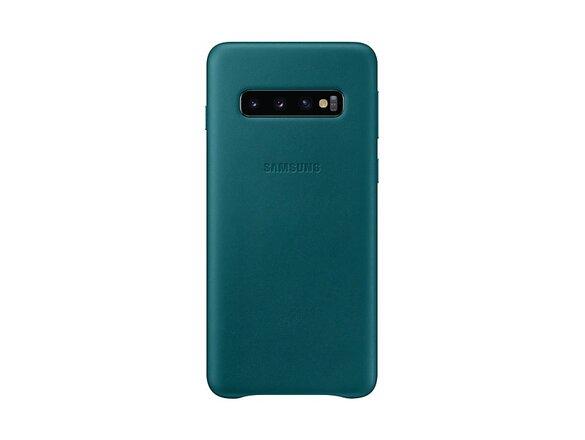 obrazok z galerie EF-VG973LGE Samsung Leather Cover Green pro G973 Galaxy S10 (EU Blister)