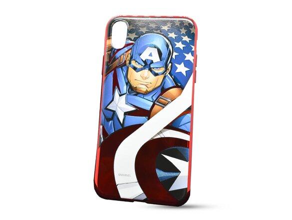 obrazok z galerie Puzdro Marvel TPU iPhone XR Captain America vzor 004 (licencia) - červené chrome