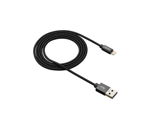 obrazok z galerie Canyon CNS-MFIC3B, 1m prémiový opletený kábel Lightning/USB, MFI schválený Apple, čierny