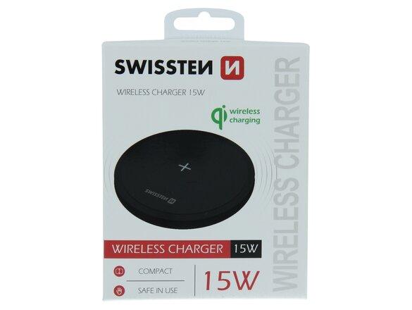 obrazok z galerie Bezdrôtová nabíjačka Swissten Wireless Charger 15W Čierna