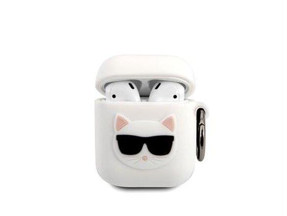 obrazok z galerie KLACA2SILCHWH Karl Lagerfeld Choupette Head Pouzdro pro Airpods 1/2 White