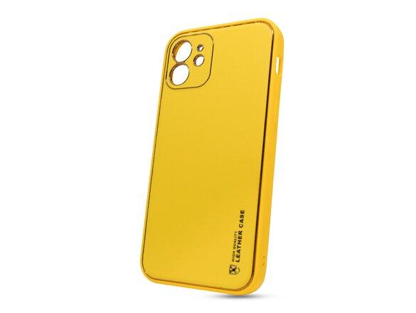 obrazok z galerie Puzdro Leather TPU iPhone 12 (6.1) - žlté