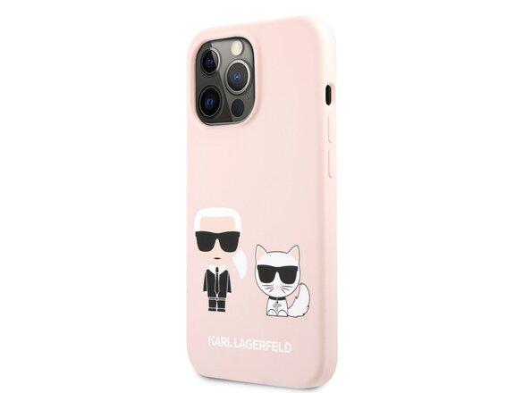 obrazok z galerie KLHCP13LSSKCI Karl Lagerfeld and Choupette Liquid Silicone Pouzdro pro iPhone 13 Pro Pink