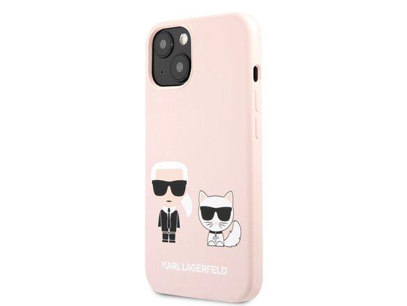 obrazok z galerie KLHCP13SSSKCI Karl Lagerfeld and Choupette Liquid Silicone Pouzdro pro iPhone 13 mini Pink