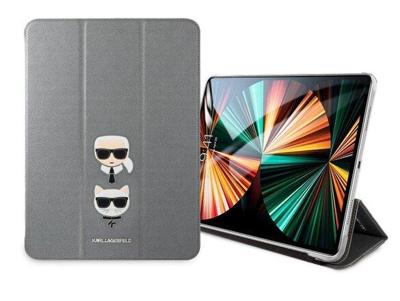 obrazok z galerie KLFC12OKCG Karl Lagerfeld and Choupette Head Saffiano Pouzdro pro iPad Pro 12.9 Silver