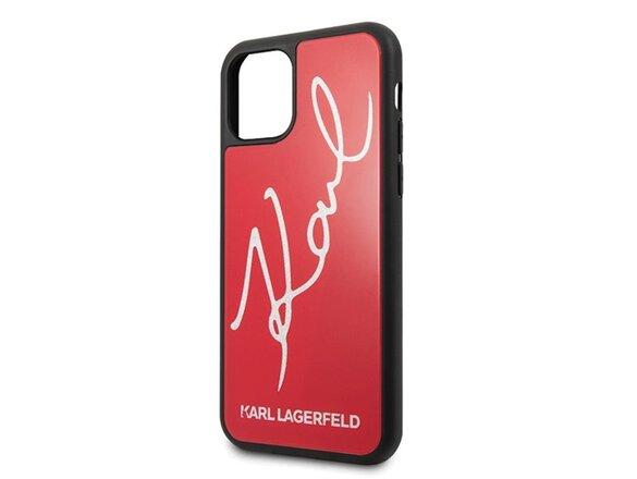 obrazok z galerie Karl Lagerfeld case for iPhone 11 Pro KLHCN58DLKSRE red hard case Signature Glitter