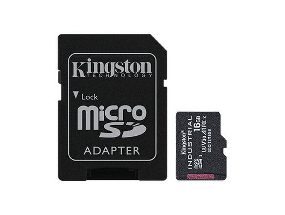 obrazok z galerie 16GB microSDHC Kingston Industrial C10 A1 pSLC s adaptérem