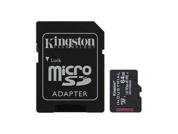 obrazok z galerie 64GB microSDHC Kingston Industrial C10 A1 pSLC s adaptérem