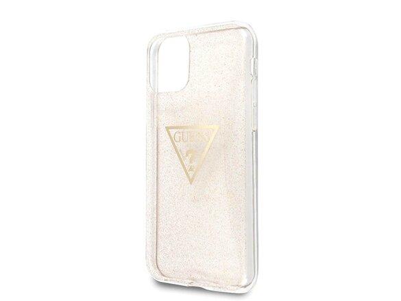 obrazok z galerie Guess case for iPhone 11 Pro GUHCN58SGTLGO gold hard case Glitter Triangle