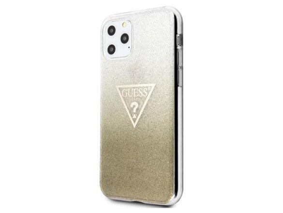 obrazok z galerie Guess case for iPhone 11 Pro Max GUHCN65SGTLGO gold hard case Glitter Triangle