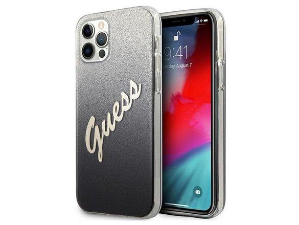 obrazok z galerie Guess case for iPhone 12 / 12 Pro 6,1&quot; GUHCP12MPCUGLSBK black hard case Glitter Gradient Scrip
