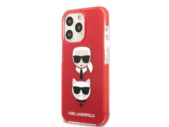 obrazok z galerie Karl Lagerfeld TPE Karl and Choupette Heads Kryt pro iPhone 13 Pro Red