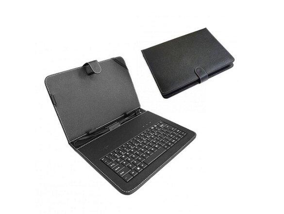 obrazok z galerie Koženkové púzdro na tablety 8 palcov s klávesnicou - čierne