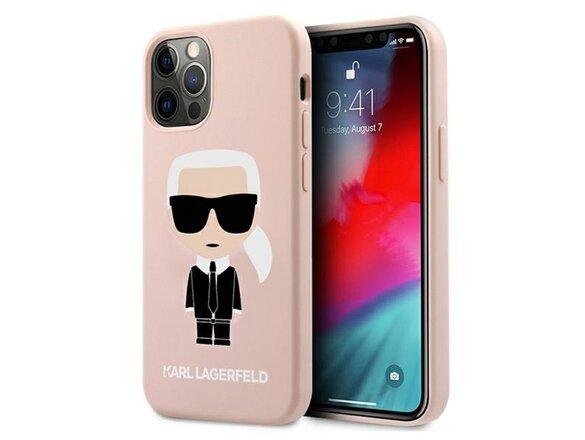 obrazok z galerie Karl Lagerfeld case for iPhone 12 Mini 5,4&quot; KLHCP12SSLFKPI light pink hard case Silicone Iconi