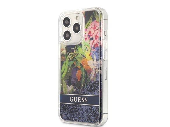 obrazok z galerie Guess Liquid Glitter Flower Zadní Kryt pro iPhone 13 Pro Blue