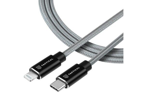 obrazok z galerie Tactical Fast Rope Aramid Cable USB-C/Lightning MFI 0.3m Grey