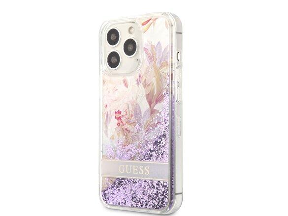 obrazok z galerie Guess Liquid Glitter Flower Zadní Kryt pro iPhone 13 Pro Purple