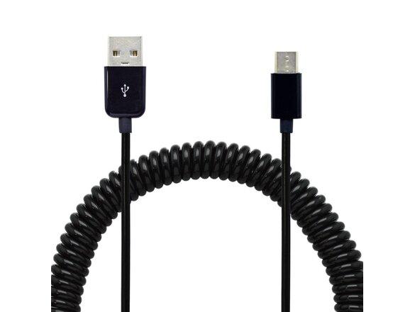 obrazok z galerie mobilNET točený kábel USB - TypeC (2A) čierny, (bulk)