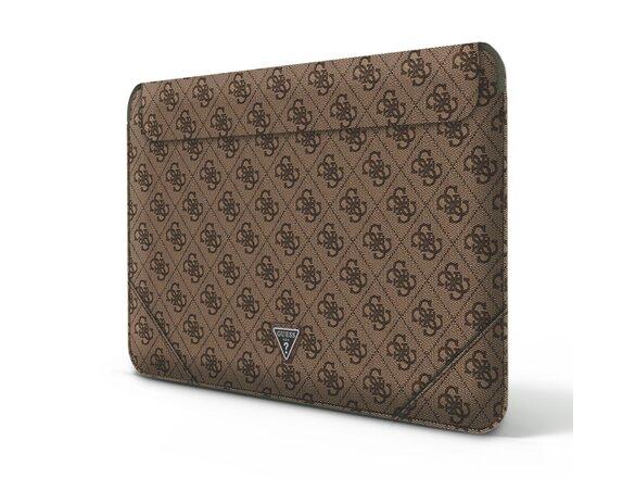 obrazok z galerie Guess PU 4G Triangle Metal Logo Computer Sleeve 16" Brown