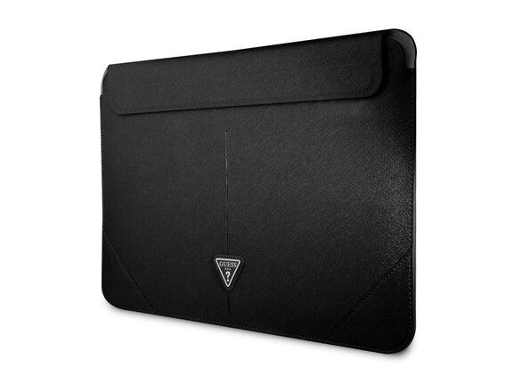 obrazok z galerie Guess Saffiano Triangle Metal Logo Computer Sleeve 16" Black
