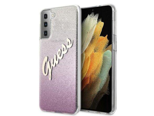 obrazok z galerie Guess case for Samsung Galaxy S21 Plus GUHCS21MPCUGLSPI pink hard case Glitter Vintage Logo