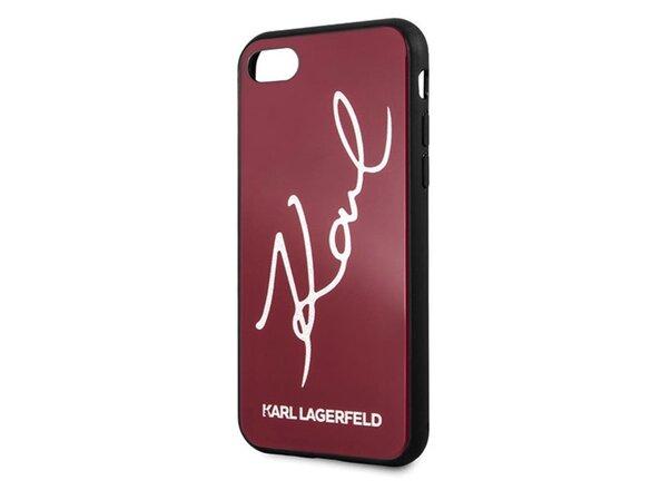 obrazok z galerie Karl Lagerfeld case for iPhone 7 / 8 KLHCI8DLKSRE Signature Glitter, červené