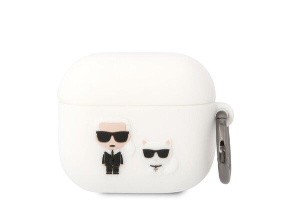 obrazok z galerie Karl Lagerfeld and Choupette Silikonové Pouzdro pro Airpods 3 White