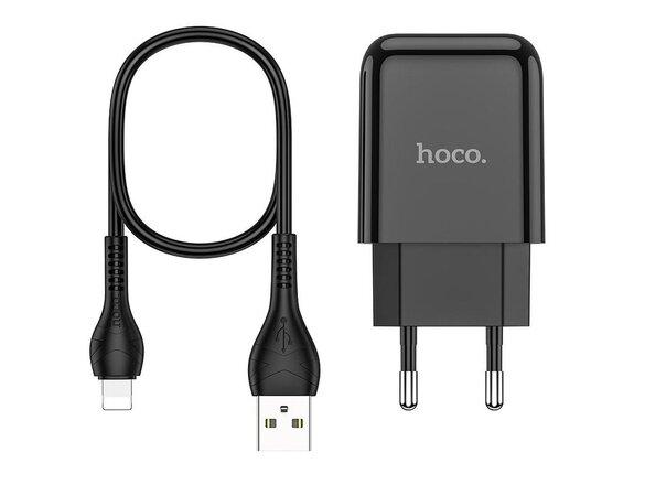obrazok z galerie HOCO N2 Travel Charger USB Fast Charge + Lightning Cable 2AN2 Vigour Black