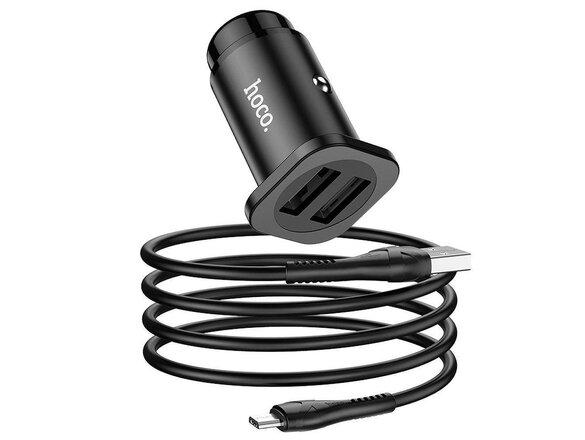 obrazok z galerie HOCO NZ4 Car Charger 2 x USB + Cable Micro USB Wise Road 24W Black
