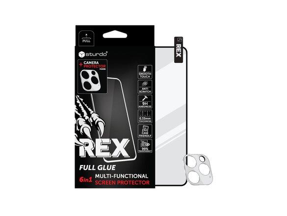 obrazok z galerie Ochranné sklo celotvárové + Ochranné sklo na kameru iPhone 12 Pro Max, Sturdo Rex, čierne