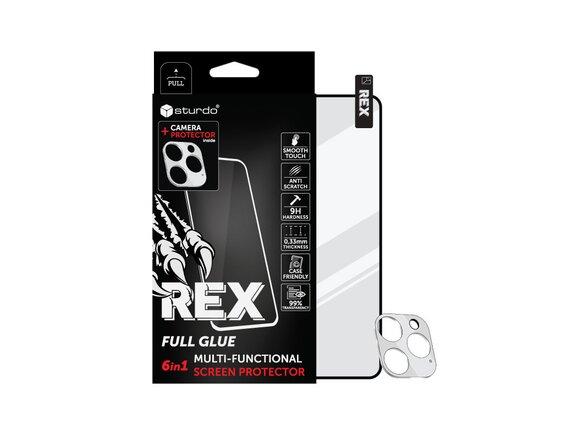 obrazok z galerie Sturdo Rex protective glass + Camera protection iPhone 13 Pro Max, čierne, 6v1
