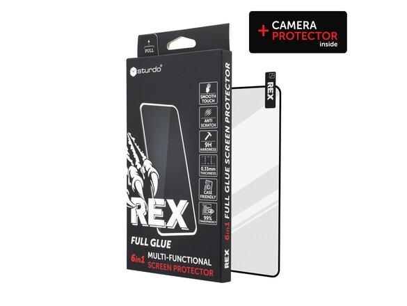 obrazok z galerie Ochranné sklo celotvárové + Ochranné sklo na kameru Samsung Galaxy S21 FE 5G, Sturdo Rex, čierne