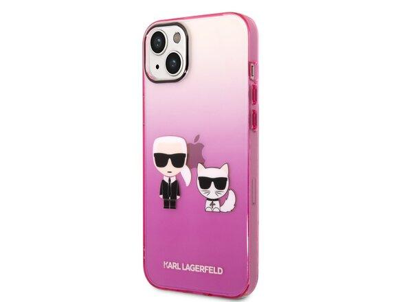 obrazok z galerie Karl Lagerfeld Gradient Karl and Choupette Zadní Kryt pro iPhone 14 Plus Pink