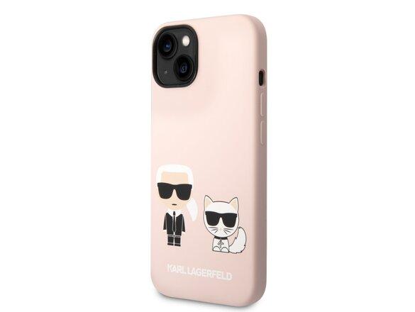 obrazok z galerie Karl Lagerfeld MagSafe Kompatibilní Kryt Liquid Silicone Karl and Choupette pro iPhone 14 Plus Pink