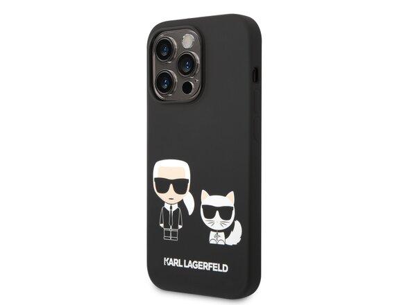 obrazok z galerie Puzdro Karl Lagerfeld and Choupette Liquid Silicone iPhone 14 Pro Max - čierne