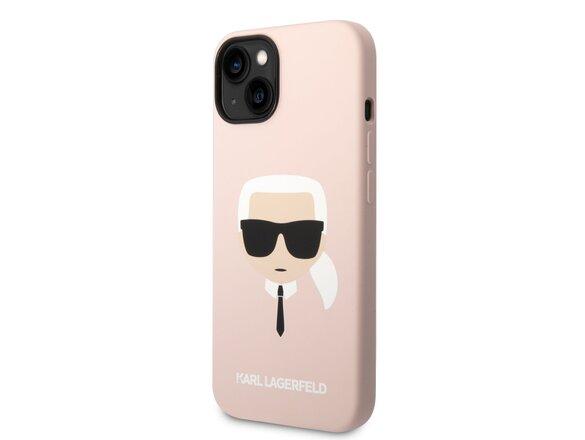 obrazok z galerie Karl Lagerfeld Liquid Silicone Karl Head Zadní Kryt pro iPhone 14 Pink