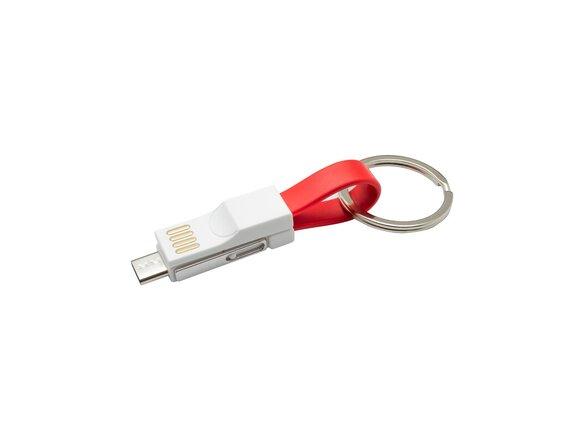 obrazok z galerie mobilNET mikro kľúčenka 3v1, USB-TypeC-Lightning, (bulk), červená