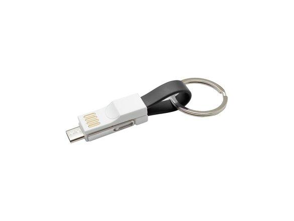 obrazok z galerie mobilNET mikro kľúčenka 3v1, USB-TypeC-Lightning, (bulk), čierna