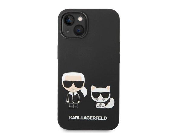 obrazok z galerie Karl Lagerfeld and Choupette Liquid Silicone Zadní Kryt pro iPhone 14 Plus Black