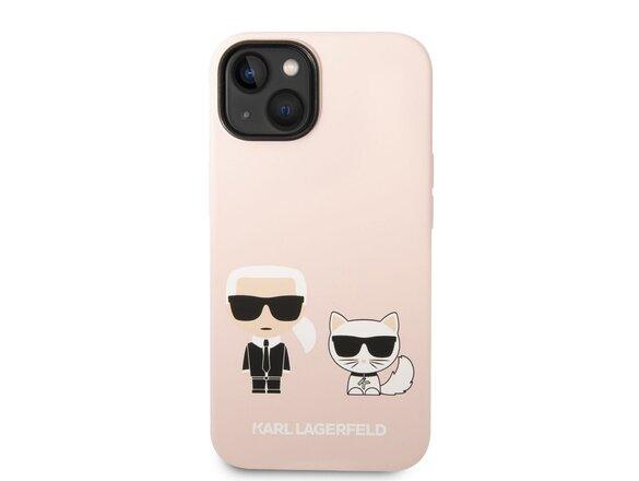 obrazok z galerie Karl Lagerfeld and Choupette Liquid Silicone Zadní Kryt pro iPhone 14 Plus Pink