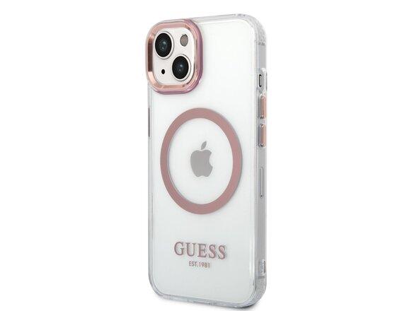 obrazok z galerie Guess Transparent MagSafe Kompatibilní Zadní Kryt pro iPhone 14 Plus Pink