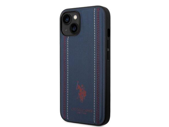 obrazok z galerie U.S. Polo PU Leather Stitched Lines Zadní Kryt pro iPhone 14 Plus Navy